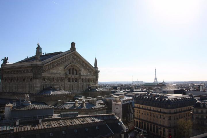 Blick von der Dachterrasse der Galeries Lafayette über Paris